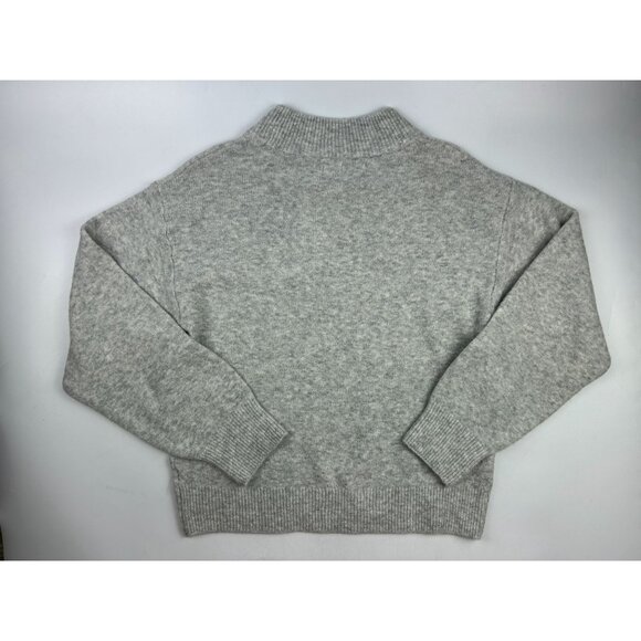 A New Day Women's S Grey Mock Turtle Neck Green Sequined Sweater - Picture 2 of 3